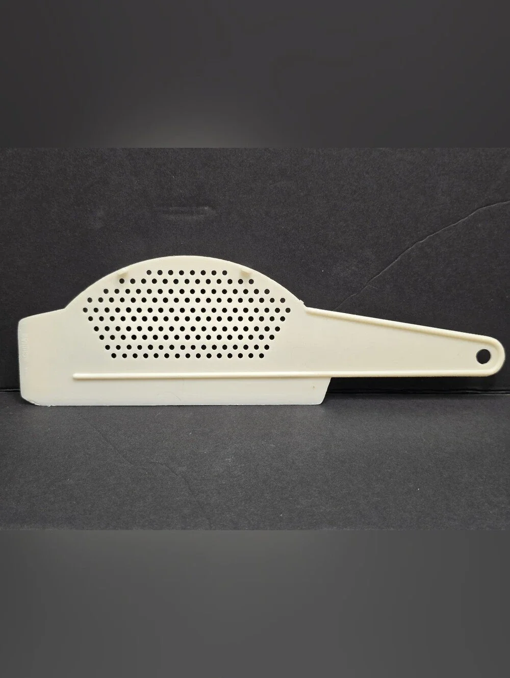 Vintage Strainer Scraper Spatula Drainer White Kitchen Utensil 1970s or 1980s